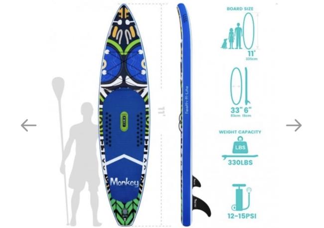 Доска SUP Board надувная (Сапборд) Monkey SUP Funwater 2023 11'6 (350 см) SUPFR02E - фото3