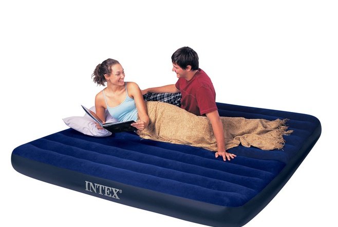 Надувной матрас Intex 64755 Classic Downy Airbed Fiber-Tech 183*203*25см - фото